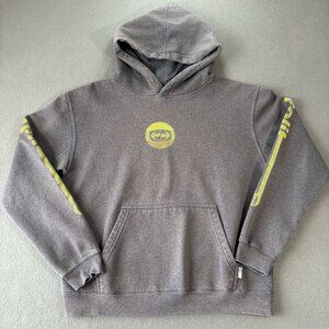 Vintage Split Skate Hoodie Mens‎ M Gray Y2K 90s Skater Grunge Streetwear Faded